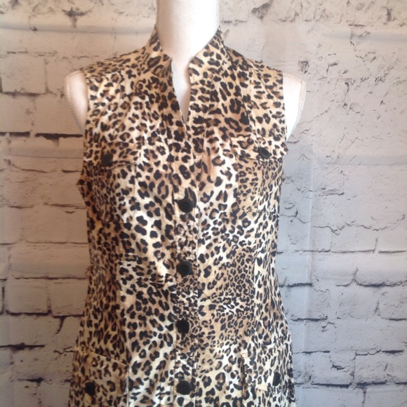 Chicos cheetah sleeveless dress size 8 (Chico's 1) - Picture 2 of 4